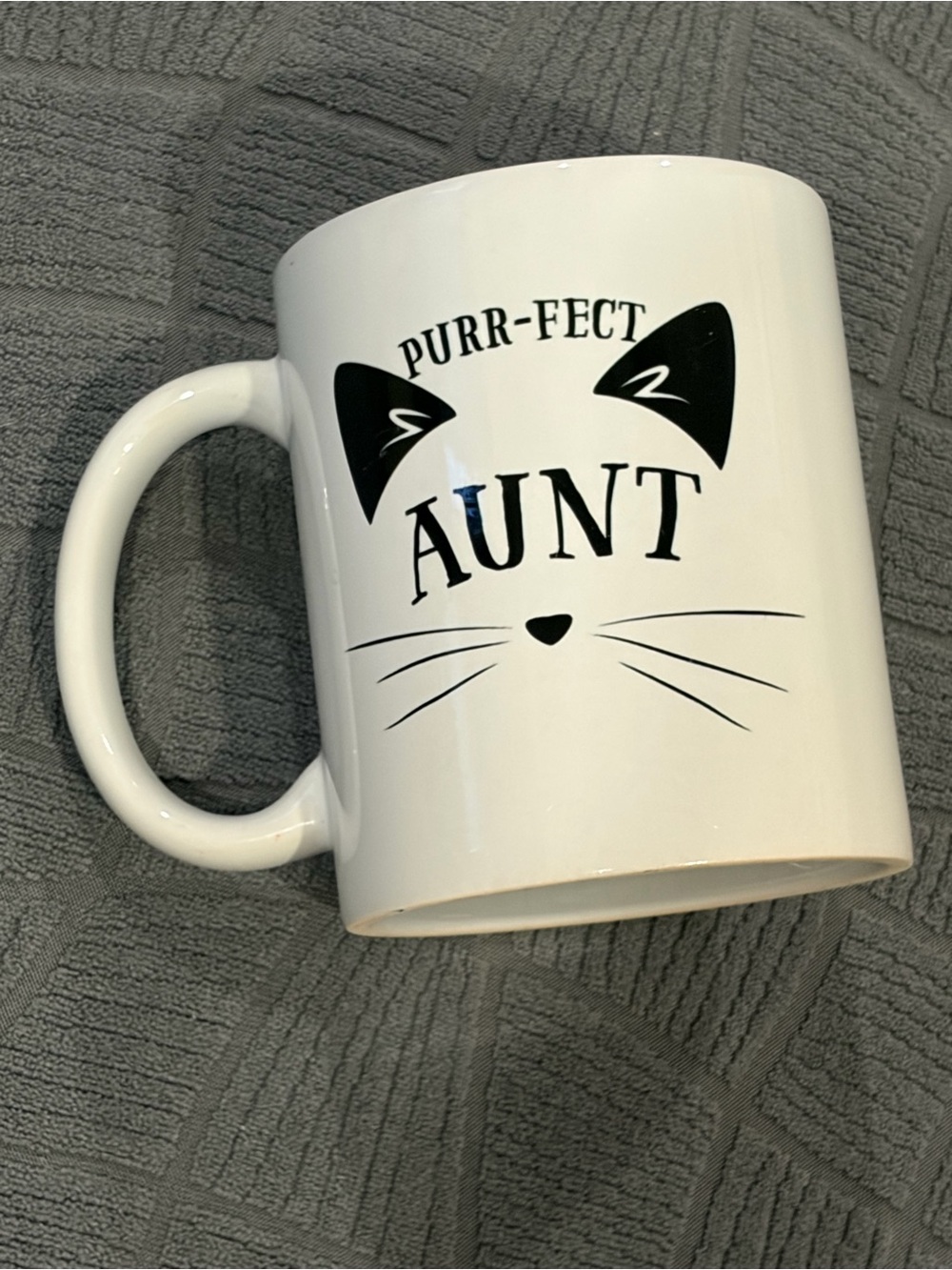 Purr-fect Aunt White Ceramic Cat Mug